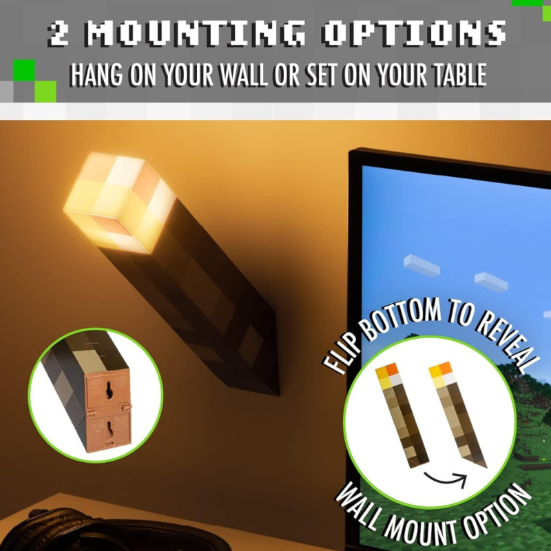 Minecraft Torch Light Rechargeable LED Torch Lamp