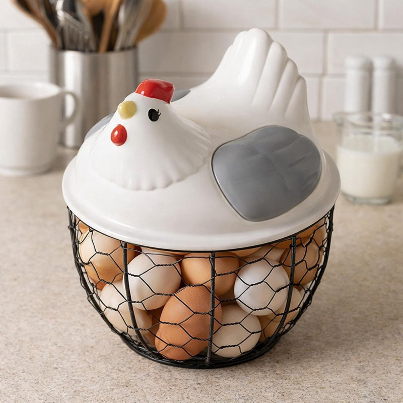 Hen Egg Basket Decorative Egg Storage Basket