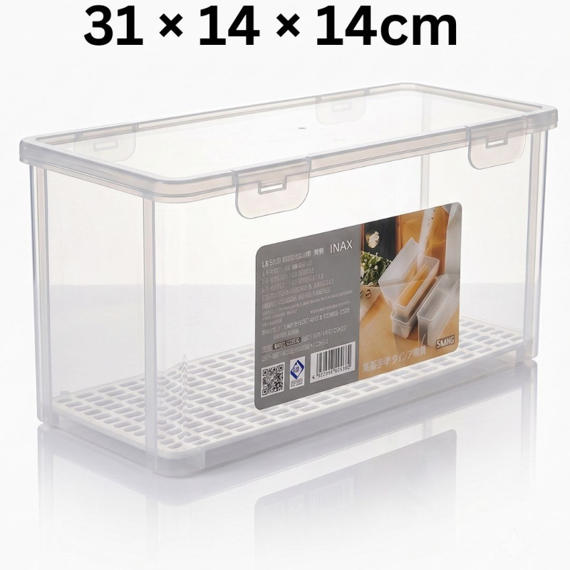 Airtight Fresh Bread Keeper Box With Drain Tray