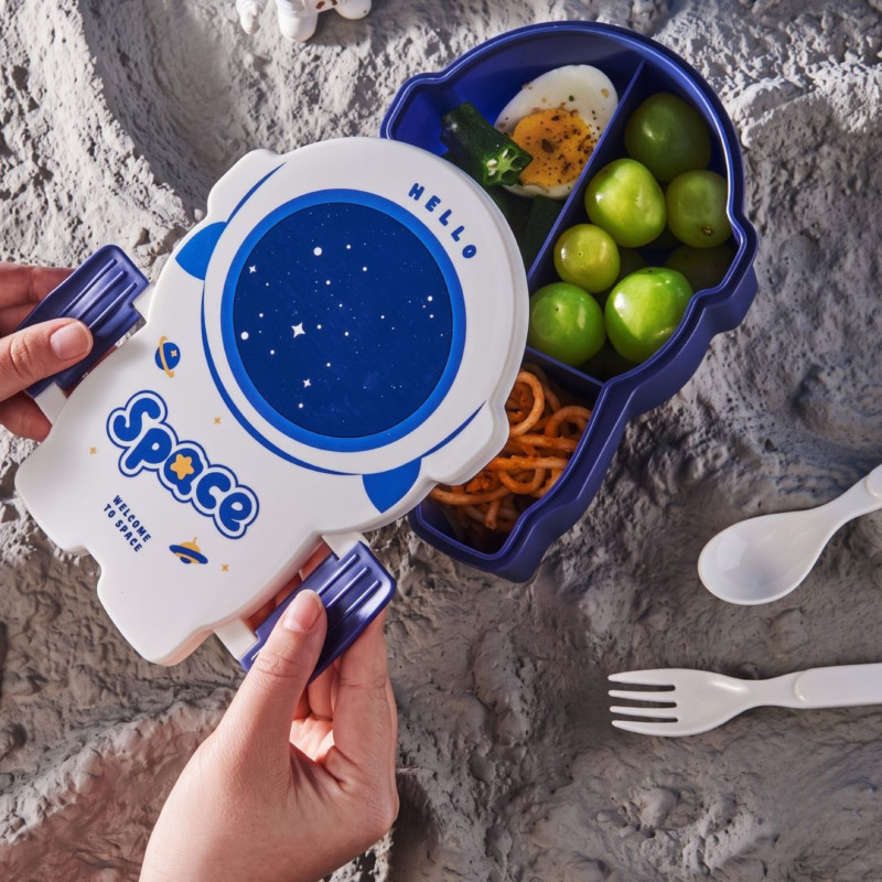 Space Theme Lunch Box with 3 Compartments