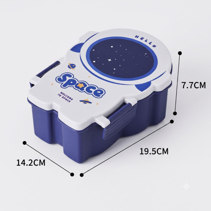 Space Theme Lunch Box with 3 Compartments