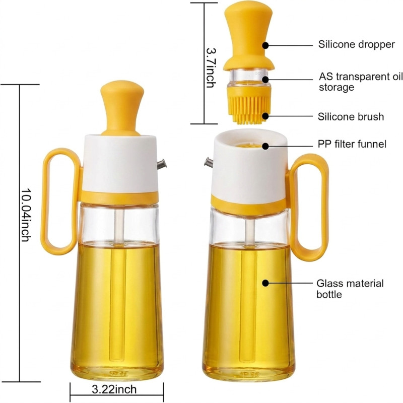 Seasoning 630ML Oil Dispenser with Silicone Brush
