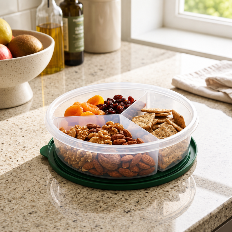 3 Compartment Plastic Food Storage Container