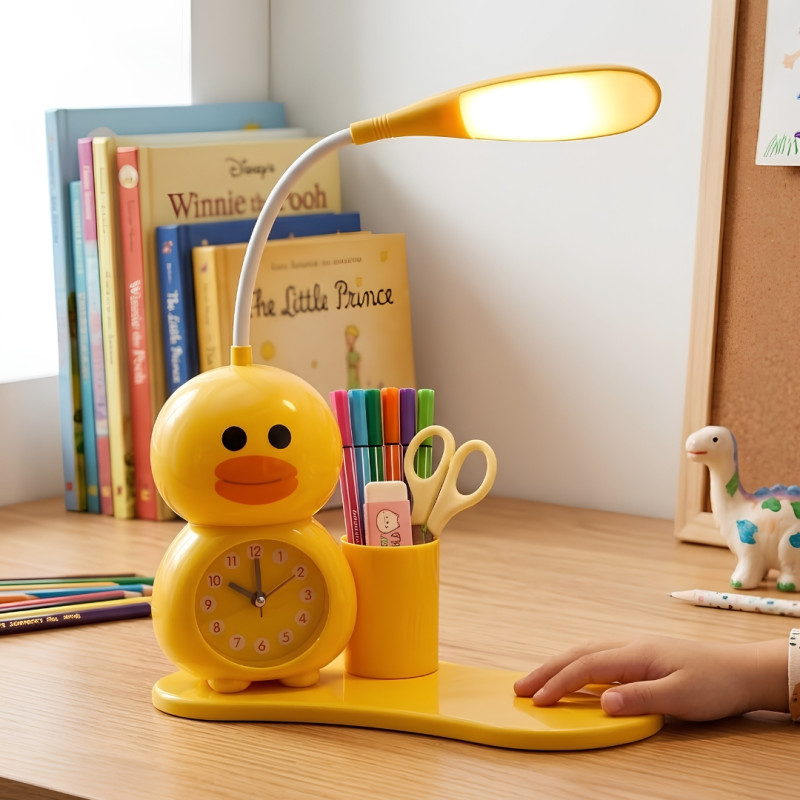 Cute Character Alarm Clock with Holder & Light