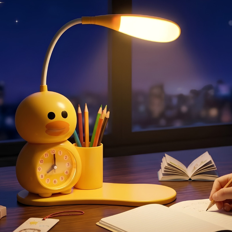 Cute Character Alarm Clock with Holder & Light