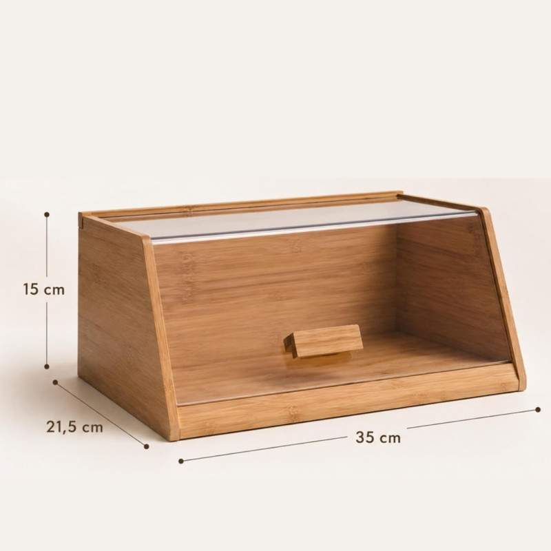 Bamboo Bread Box with Acrylic Lid
