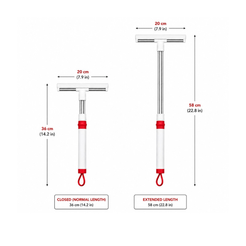 Window Glass Cleaner Wiper With Extendable Handle