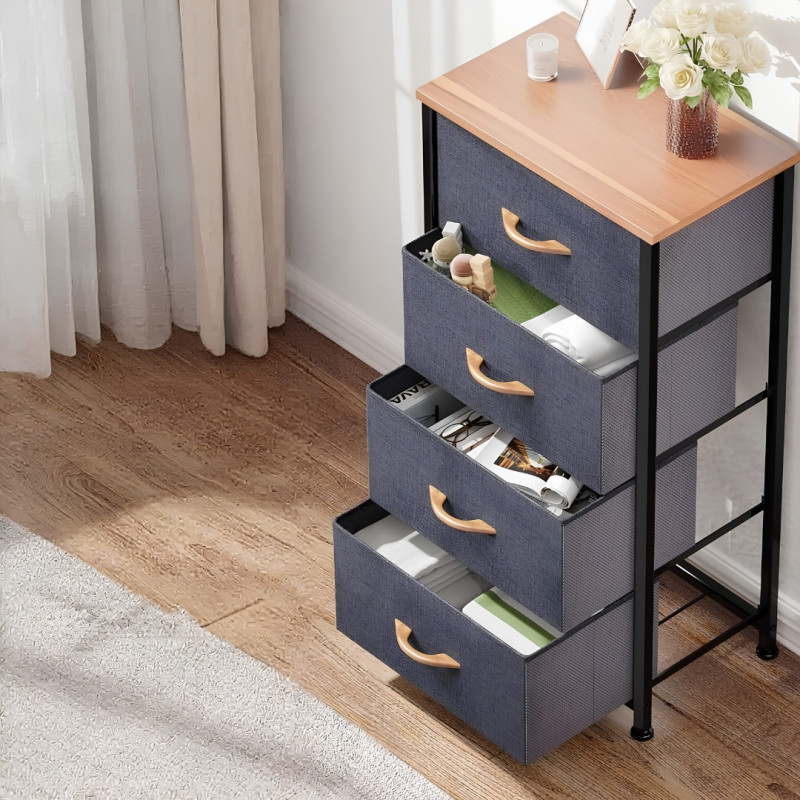 4 Drawer Steel Frame Fabric Storage Organizer