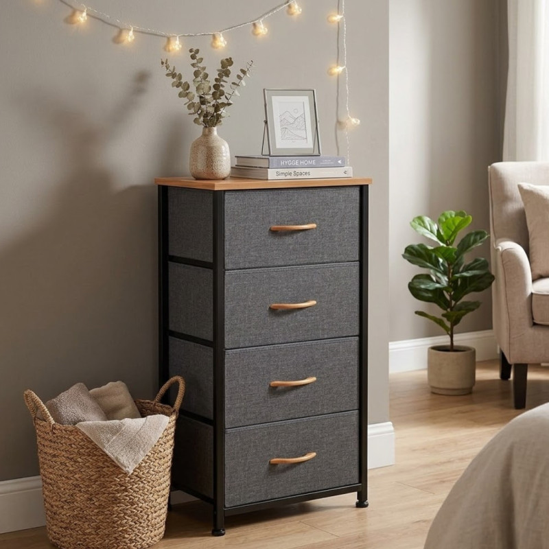4 Drawer Steel Frame Fabric Storage Organizer