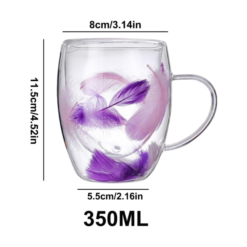 Double Wall Glass Drink Mug with Handle