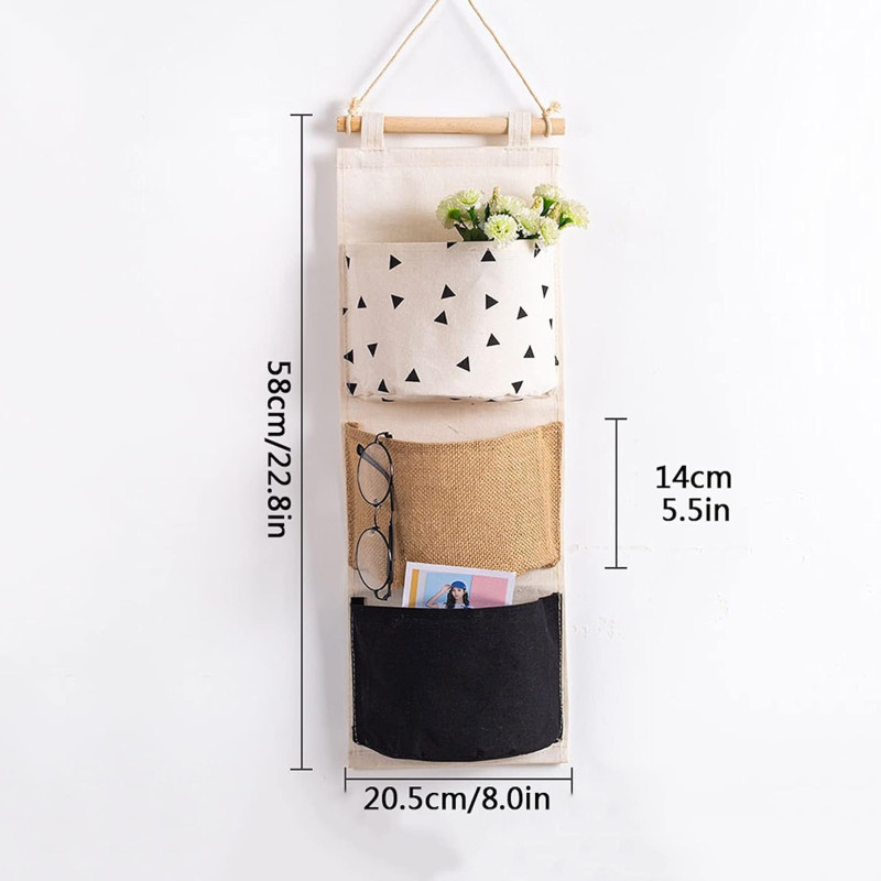 Wall Hanging Organizer With 3 Pockets