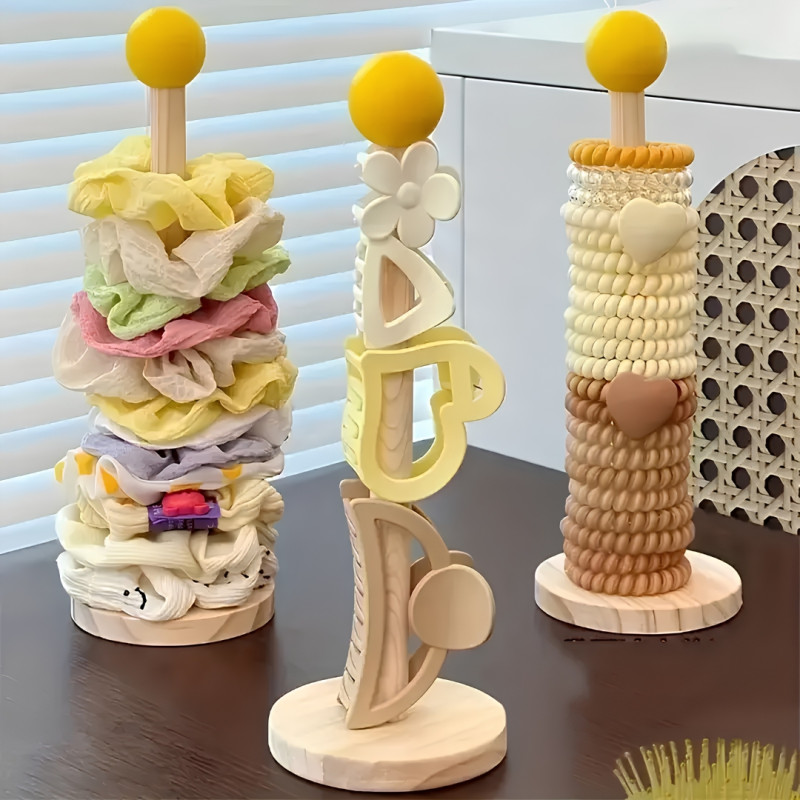 Creative Solid Wood Hair Accessories Storage Rack