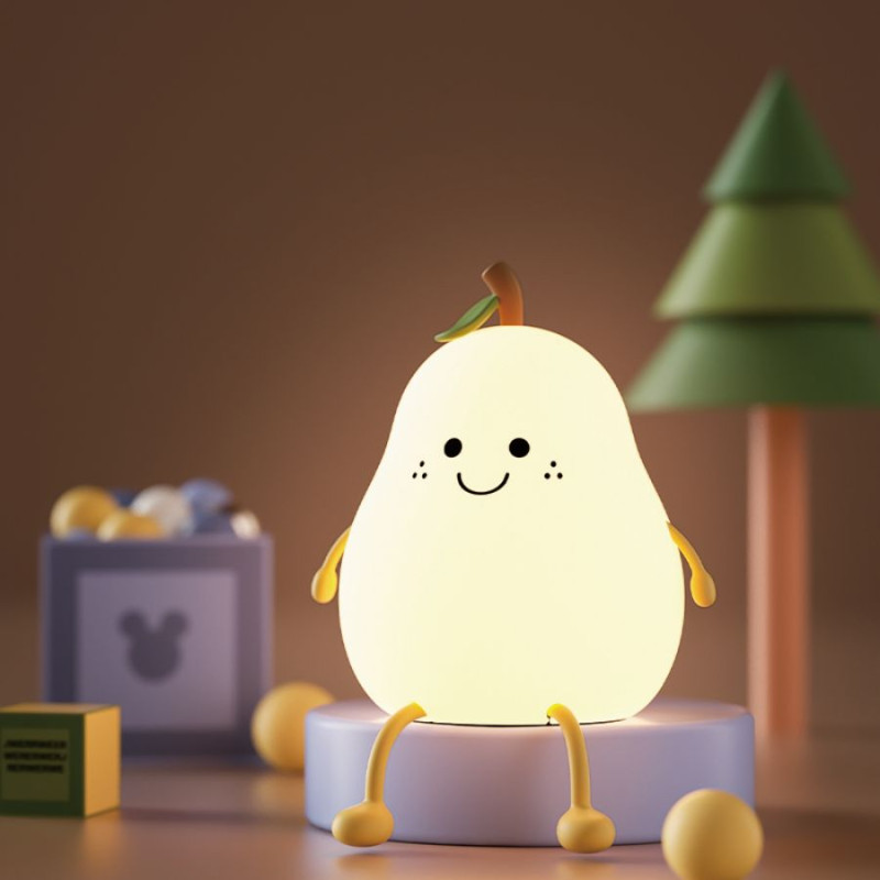 Cute Pear Shape Silicone Table Lamp Rechargeable & Touchable