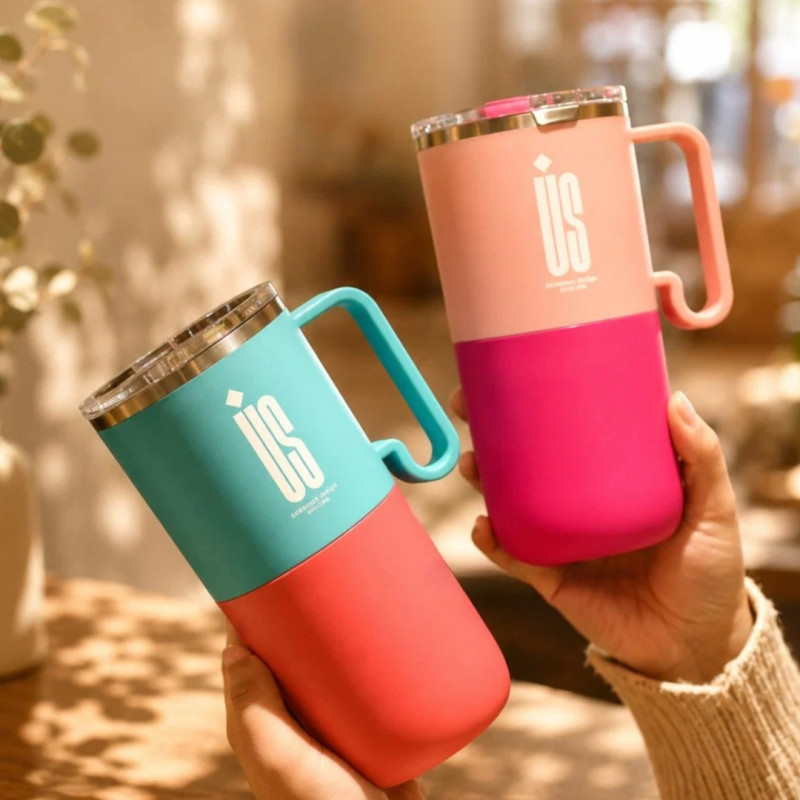600ml Stylish 2 In 1 Insulated Tumbler