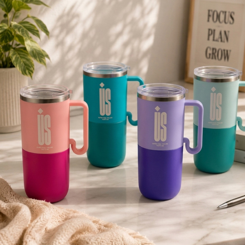 600ml Stylish 2 In 1 Insulated Tumbler