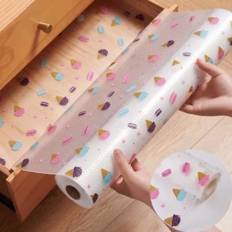 Anti Slip Ice Cream PVC Drawer & Fridge Sheet Roll