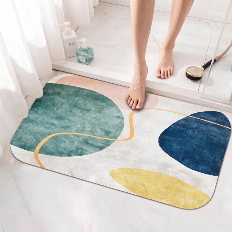 Aqua Wave Foam Bath Mat Absorbent Non Slip