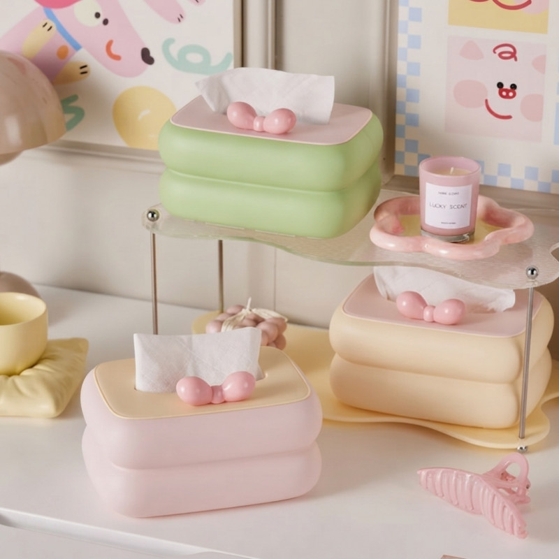 Bubbly Cute Bow Tissue Box Holder