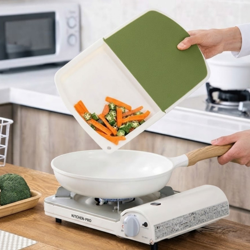 3 In 1 Plastic Chopping Board With Draining Basket & Flip Lid