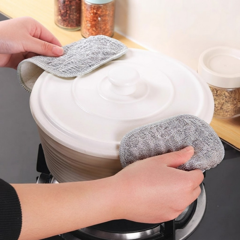 4 Piece Double Sided Reusable Steel Wire Cleaning Cloth