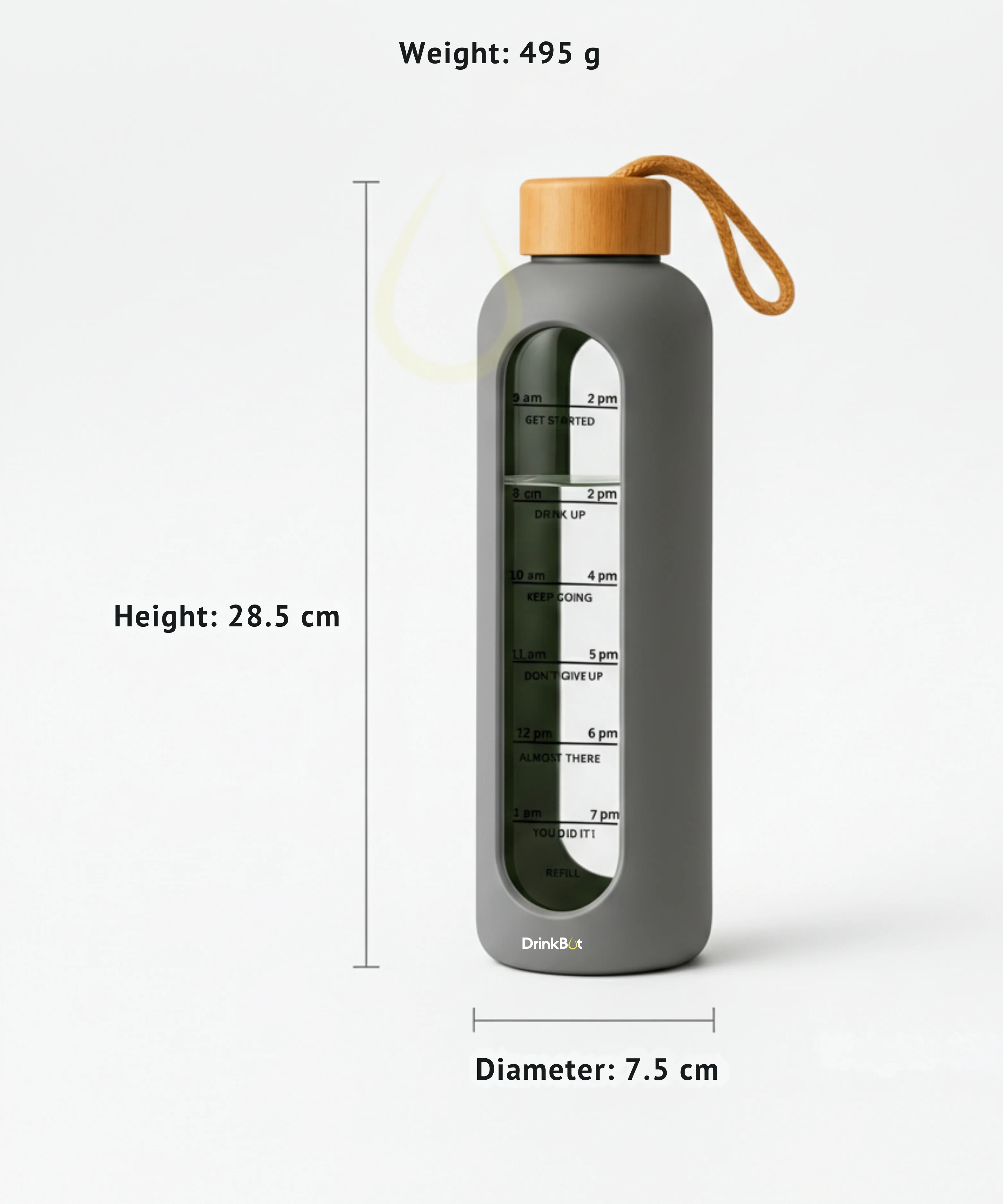 1200ml Glass Bottle With Silicone Cover