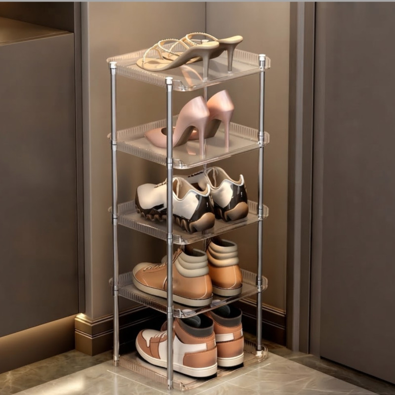 6 Tiers Vertical Transparent Shoe Rack Organizers