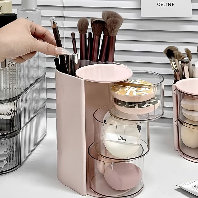 3 Layer Rotating Makeup Brush Holder