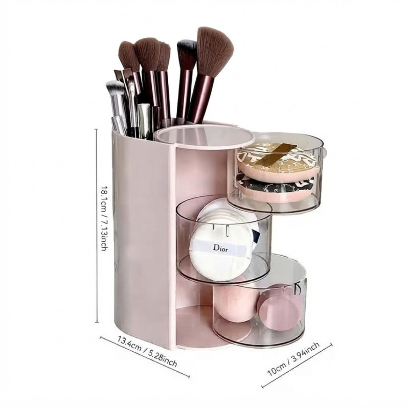 3 Layer Rotating Makeup Brush Holder