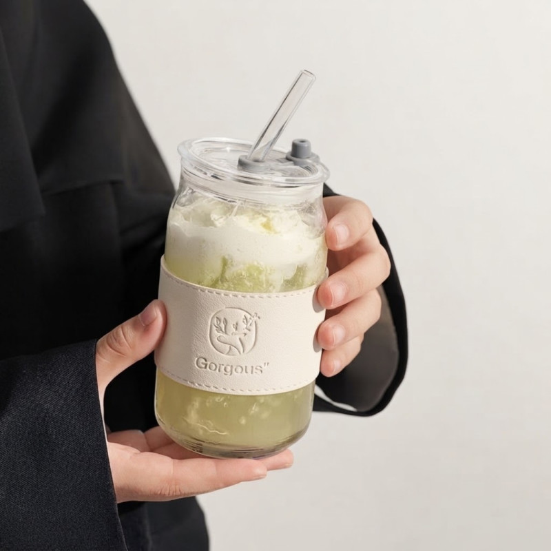 Aesthetic Glass Sipper Cup