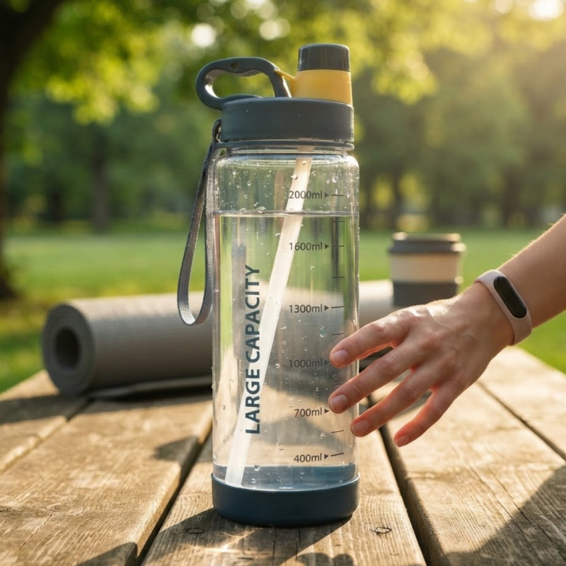 2000ml Large Capacity Plastic Water Bottle