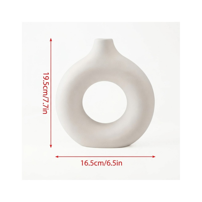 Platsic Donut White Vase