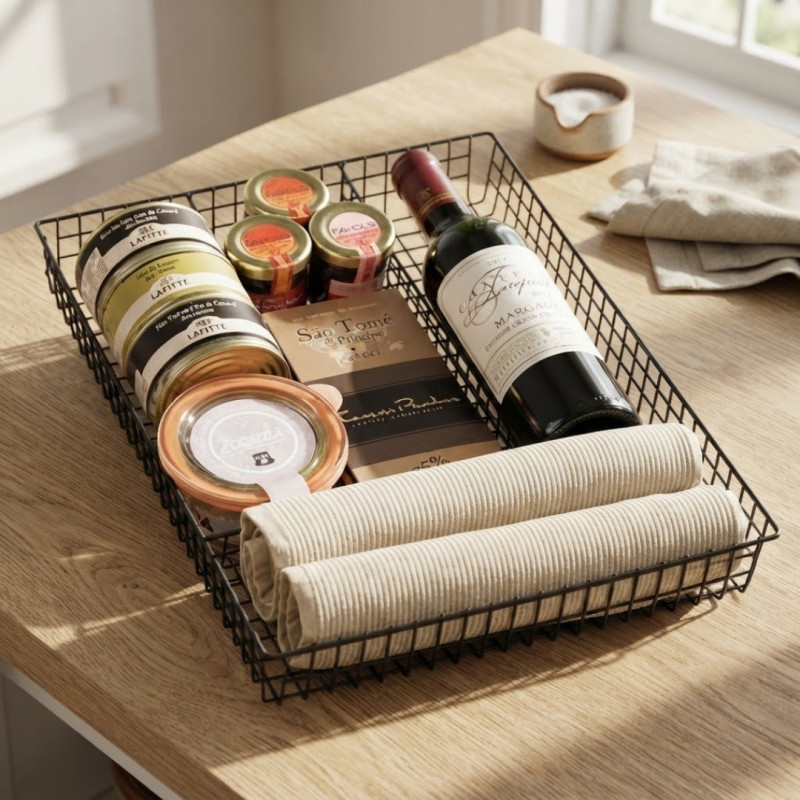 4 Compartment Metal Cutlery Tray Organiser for Kitchen Drawer Storage