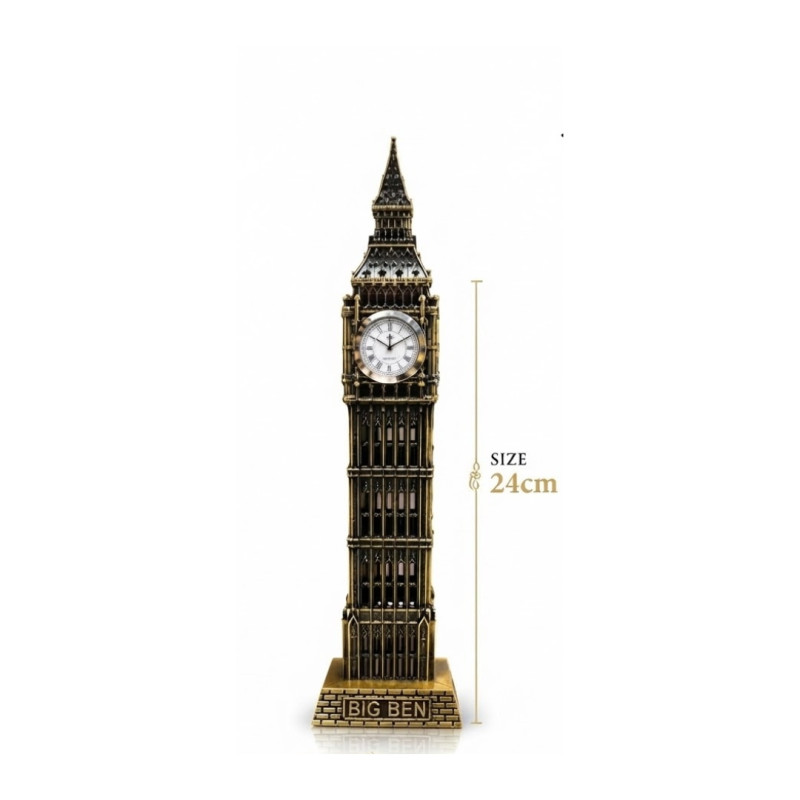 Metal Big Ben Building Model Decorative Landmark Miniature for Home and Office Décor