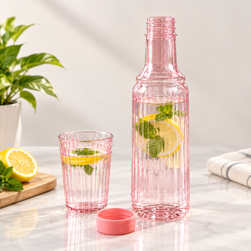 Pascal Aura Bottle with Drinking Glass 850ml