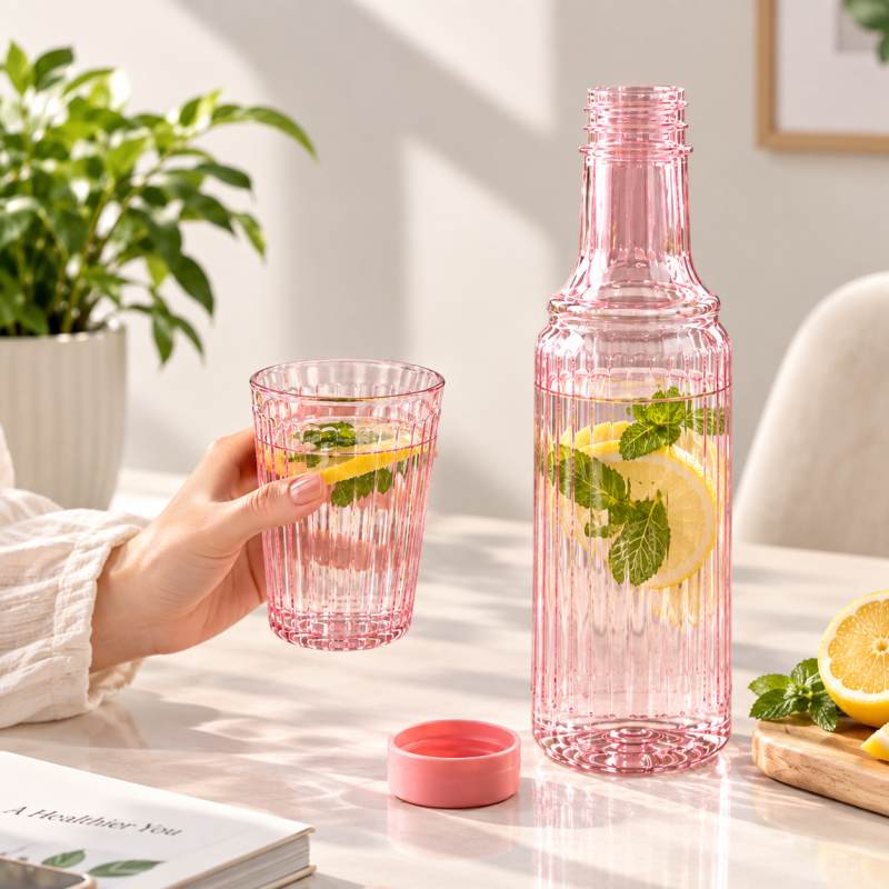 Pascal Aura Bottle with Drinking Glass 850ml