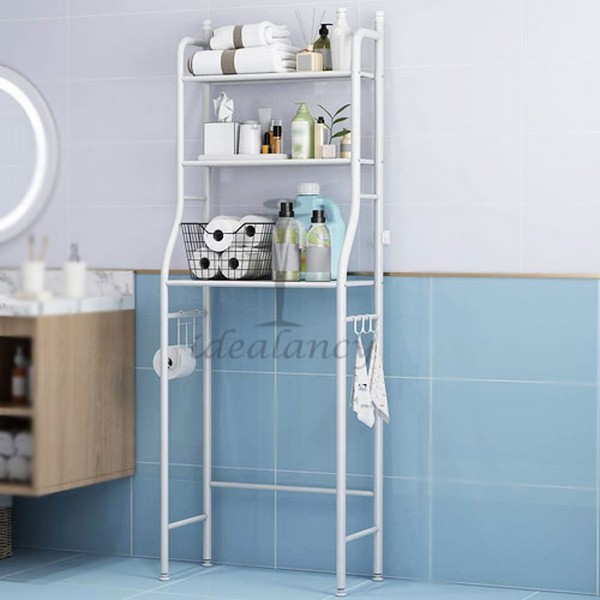 Over The Commode Iron Organizer Bathroom Shelf