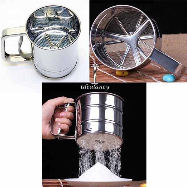 Flour Filter Stainless Steel - With handle & Smooth Filter