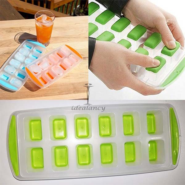 Silicone One Push Pop-up Ice Cube Tray