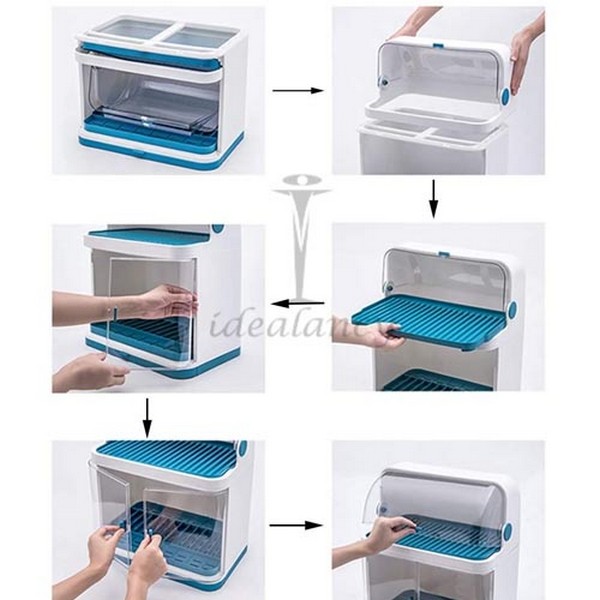 Covered Dish Rack 2 Layer Dust-Safe