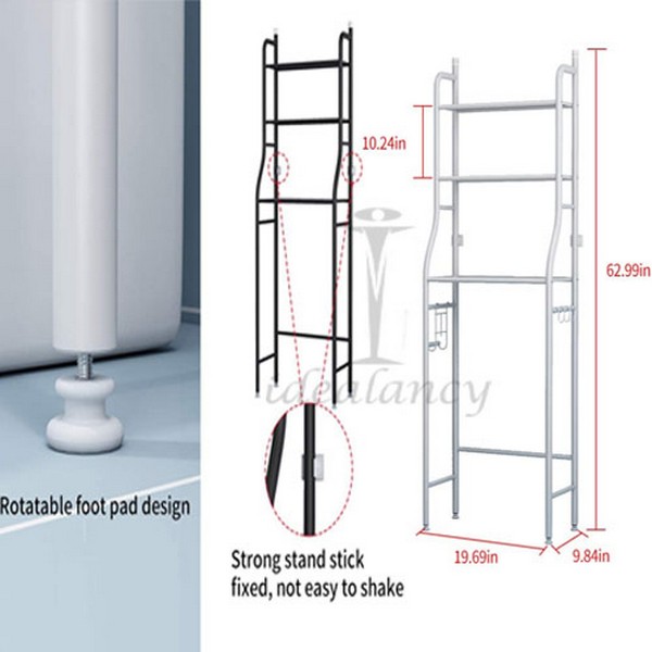 Over The Commode Iron Organizer Bathroom Shelf