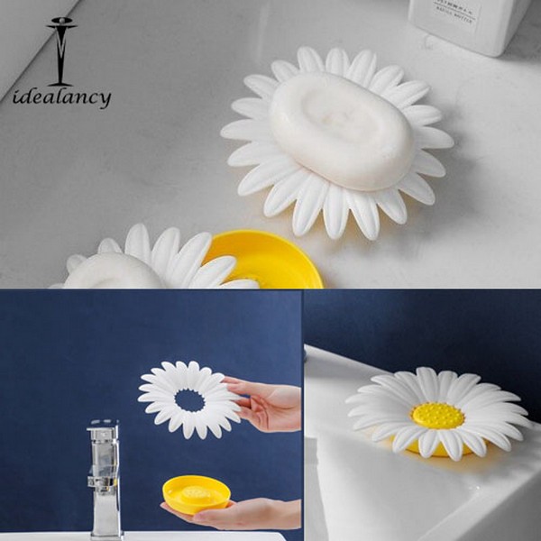 Daisy Flower Soap Dish With Drainage