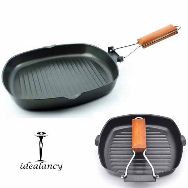 Grill Pan with Folding Handle