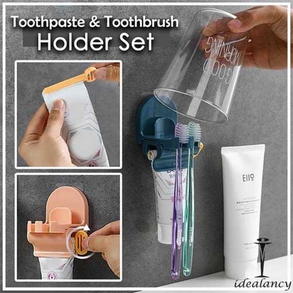 Self-Adhesive Squeezers With Toothbrush Holder
