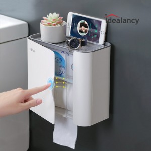 Wall-Mounted Toilet Paper Shelf Tissue Box