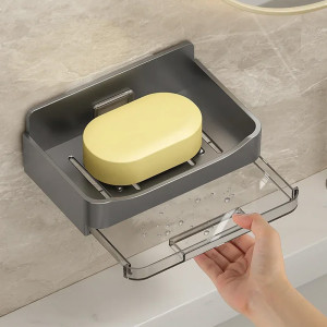 Wall Mounted Soap Holder With Drain Tray