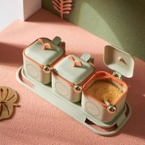 Seasoning Spice Boxes Set With Spoons