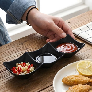 3 Section Sauce Dipping Dish Multi Purpose