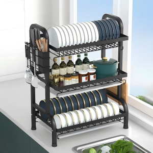 3 Layer Multi-Tiered Dish Storage Rack