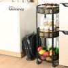 3-Tier Foldable Storage Trolley Rack