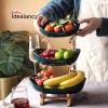 3 Tiers Fruit Plates With Wooden Stand
